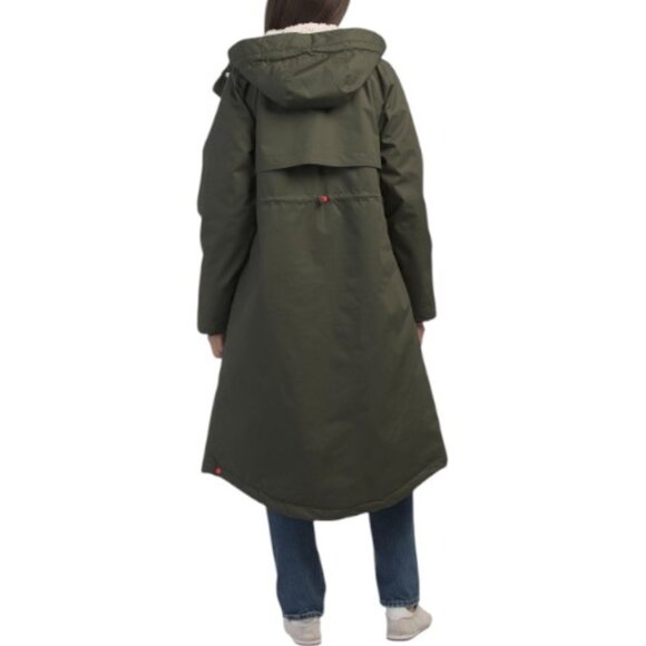 HUNTER Jane Faux Shearling Lined Hooded Waterproof Coat - Picture 2 of 3